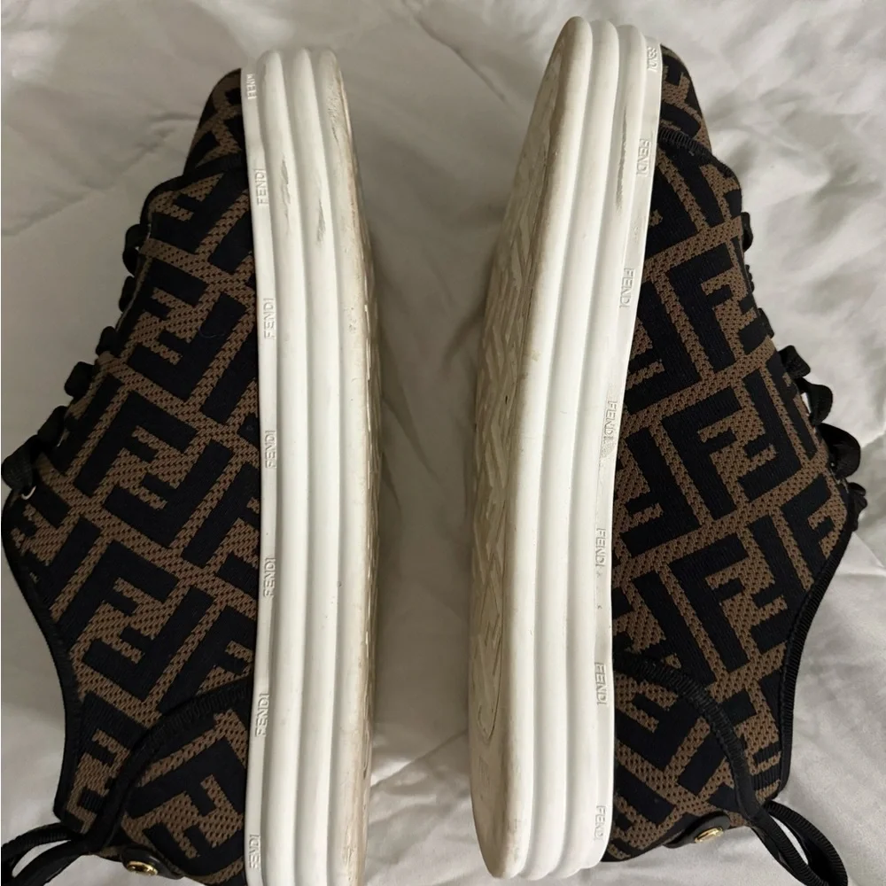 Fendi Black and Brown Patterned Sneakers - Picture 4 of 7